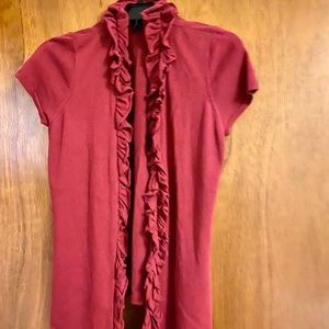 Madison Short Sleeve Cardigan- Ruffle Cardigan